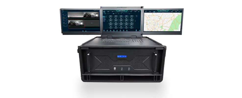 Трехэкранный командный бокс для экстренных ситуаций