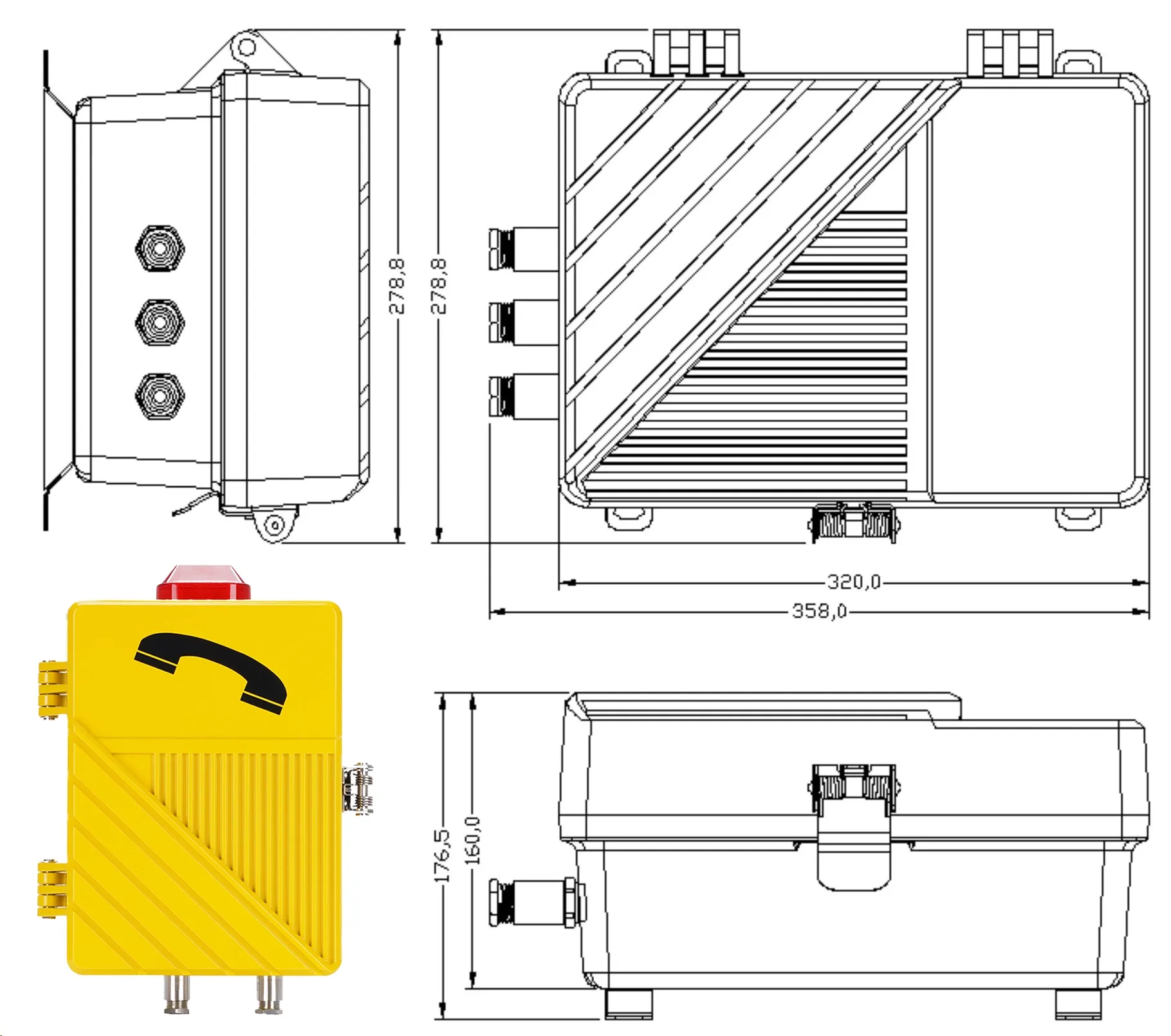 Монтажные размеры взрывозащищенного телефона